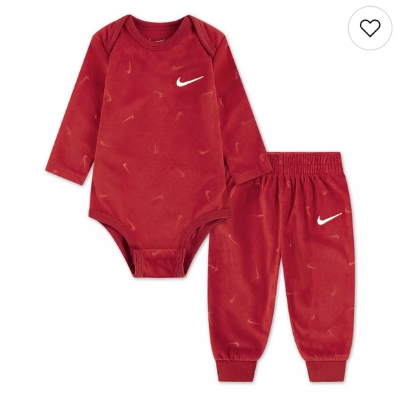 Nike Infant Red Velour Tracksuit Set - Picture 4 of 4